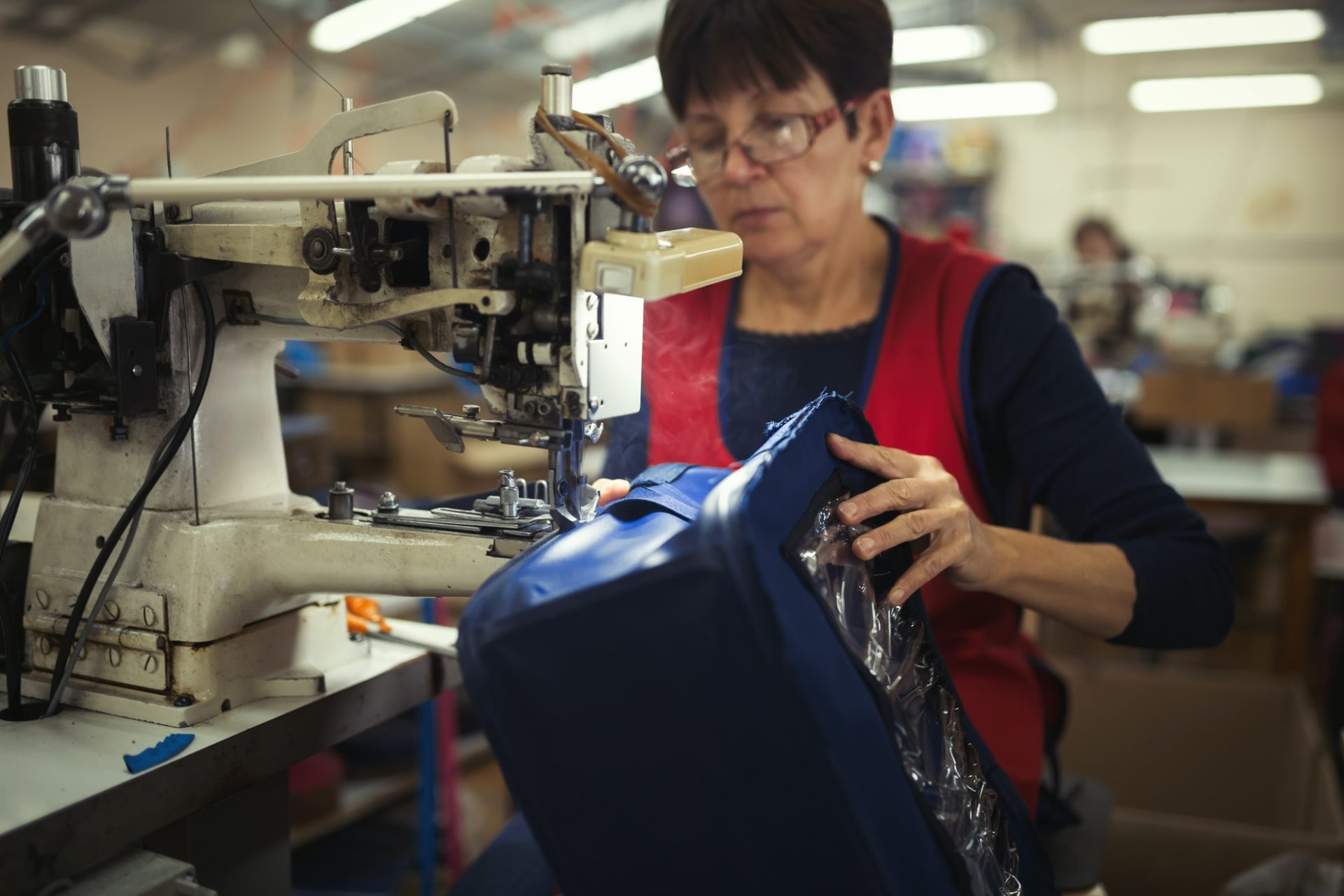 Woman working in textile industry